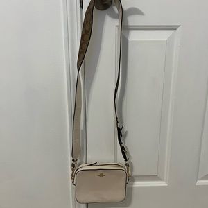 Cream Leather Coach Crossbody Purse